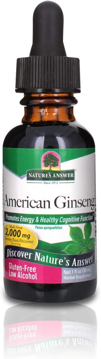 Nature'S Answer American Gingseng Root Supplement With Organic Alcohol, 1-  | Immune Support | Promotes Cognitive Function | Natural Energy Booster