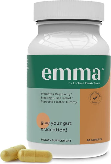Emma Doctors Endorsed Gut Health Supplement - 60 Capsules - Relief From Gas And Bloating, Repairs Leaky Gut With Magnesium, Berberine, Vitamin D, Quercetin & More - Gut Health & Colon Cleanse Formula