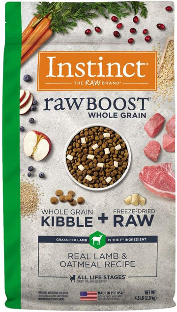Instinct Raw Boost Whole Grain Real Lamb & Oatmeal Recipe Natural Dry Dog Food, 4.5 lb. Bag
