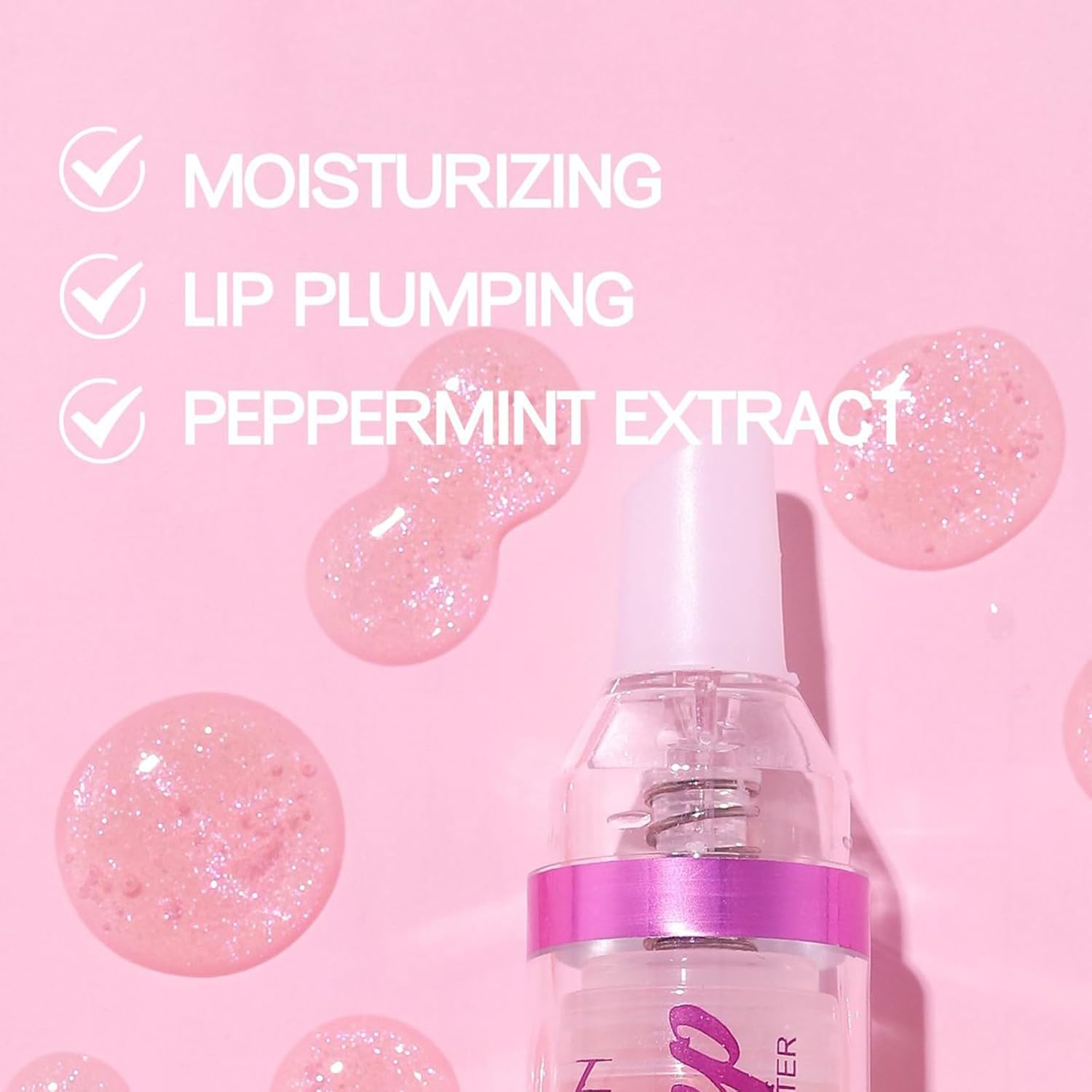 Erinde Lip Plumper Gloss, Natural Spicy Lip Plumping Booster Oil, Ultra-Hydrating & Nourishing Plump Lip Plumper, Glossy Finish Fuller Lip Plumping Gloss For Women Girls, 02# : Beauty & Personal Care