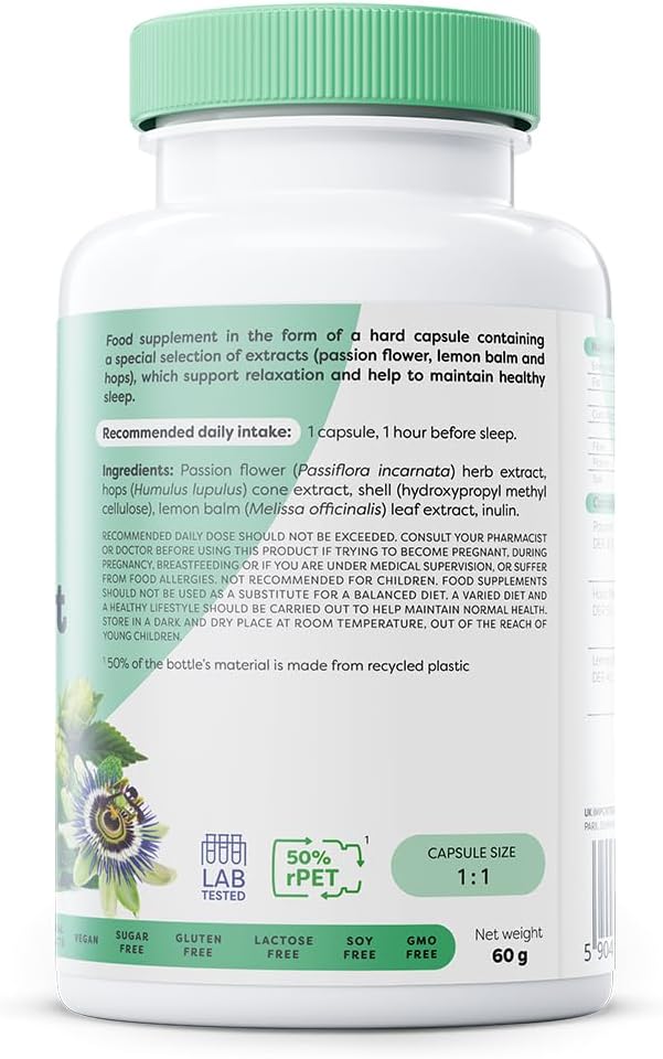 Osavi Herbal Sleep Support – 120 Vegan Capsules | Melatonin Free | Passion Flower, Lemon Balm & Hops for Relaxation & Healthy Sleep | Supports Calmness, Reduces Anxiety & Sleep Disorders | Clean Label : Amazon.co.uk: Health & Personal Care