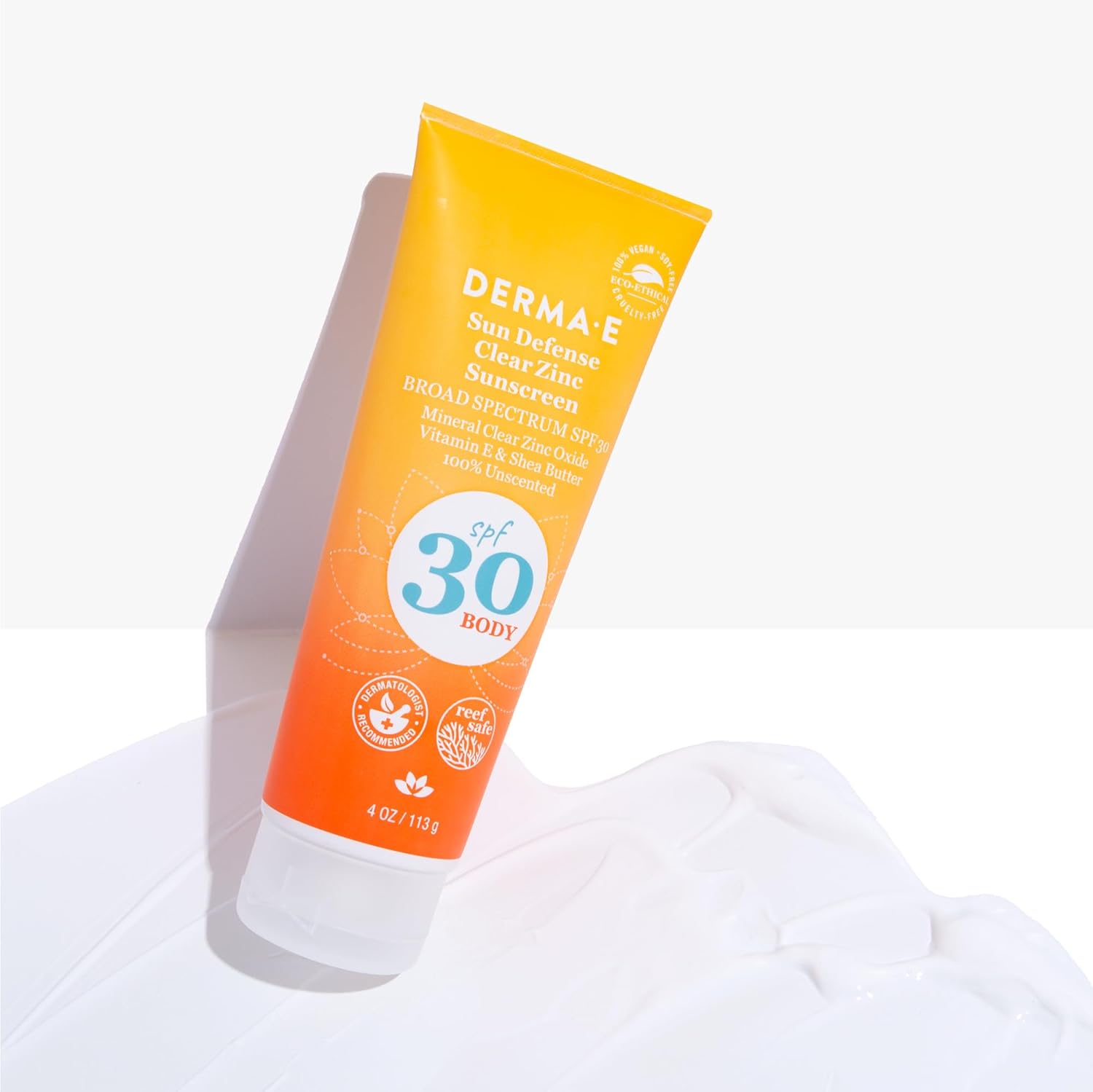 DERMA E Sun Defense Mineral Sunscreen SPF 30 Body – Broad Spectrum Sun Cream – Fragrance Free Zinc Oxide and Titanium Dioxide Aging Reducing Protection, 4 Oz : Beauty & Personal Care