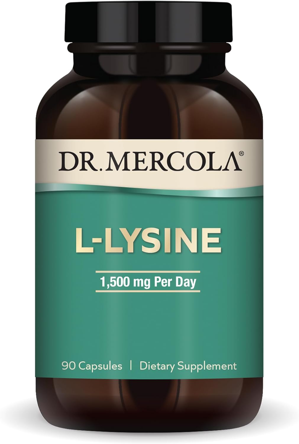 Dr. Mercola L-Lysine, 30 Servings (90 Capsules), 1,500 mg Per Day, Dietary Supplement, Supports Immune and Metabolic Health, Non-GMO