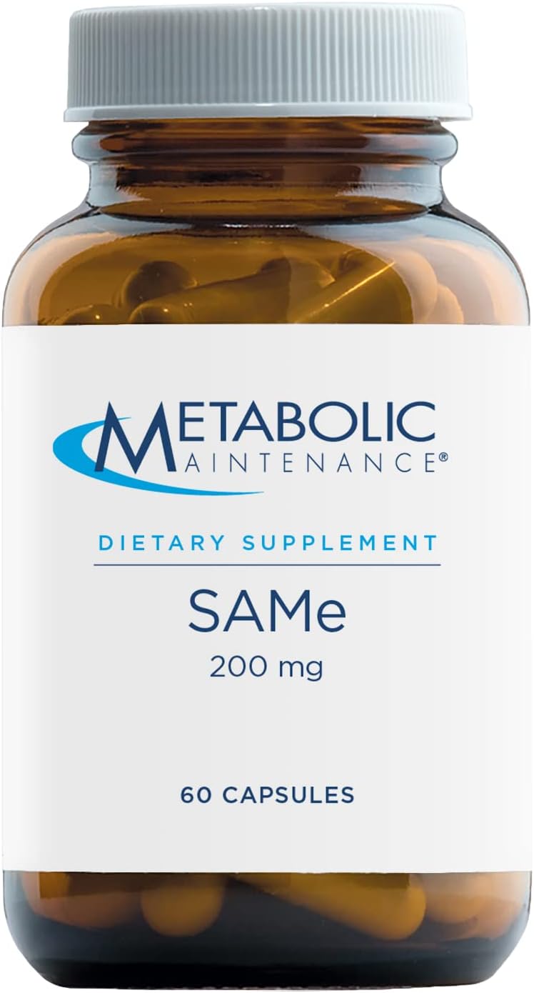 Metabolic Maintenance Same - 200mg S-Adenosyl Methionine SAM-e Supplement Acid-Resistant Capsules with Magnesium - Mood, Joint + Brain Support (60 Capsules)