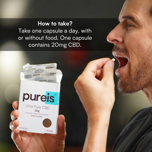Pureis Cbd Capsules, Ultra Pure, Advanced Absorption - Cbd Supplement Fast Absorption - 20Mg - 0% Thc, Non-Addictive, Vegan, Gluten-Free - 7 Capsules