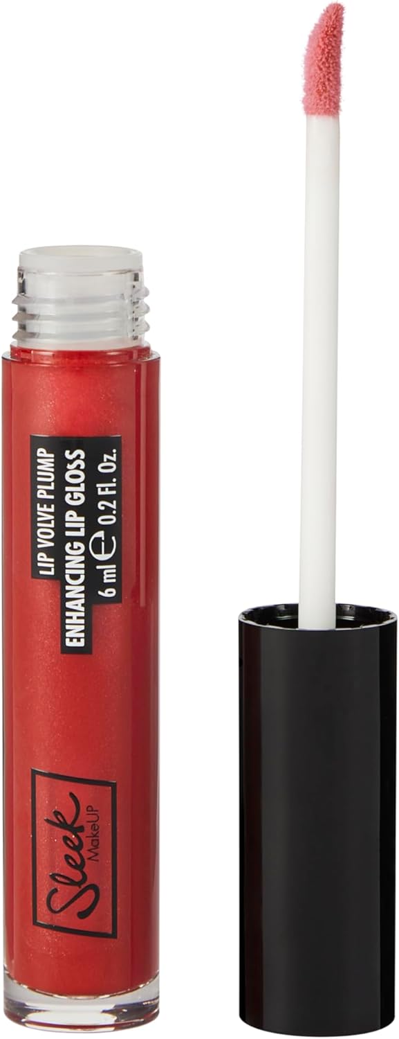 Sleek Makeup Lip Volve Plump Enhancing Lip Gloss For Fuller Looking Lips, Nourishes And Hydrates, Glossy Finish, Maraschino, 6 Ml