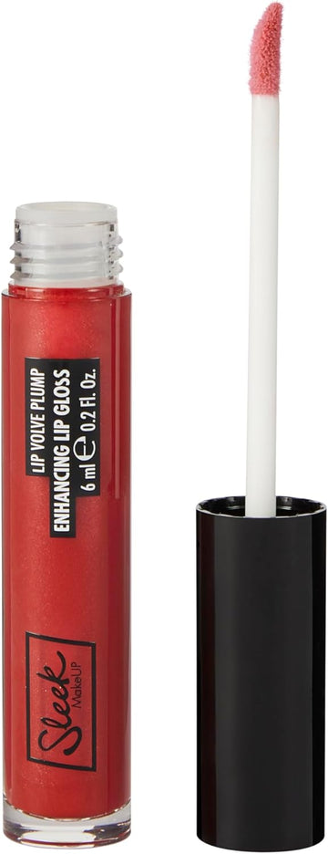 Sleek Makeup Lip Volve Plump Enhancing Lip Gloss For Fuller Looking Lips, Nourishes And Hydrates, Glossy Finish, Maraschino, 6 Ml