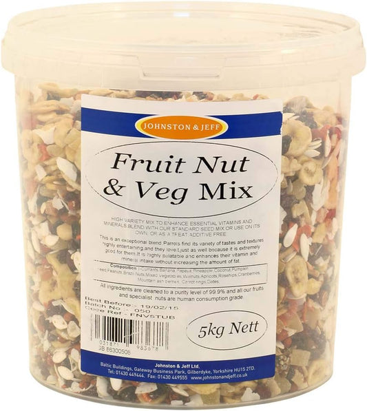 Johnston & Jeff Fruit Nut and Veg Mix Tub 5kg, Transparent :Pet Supplies