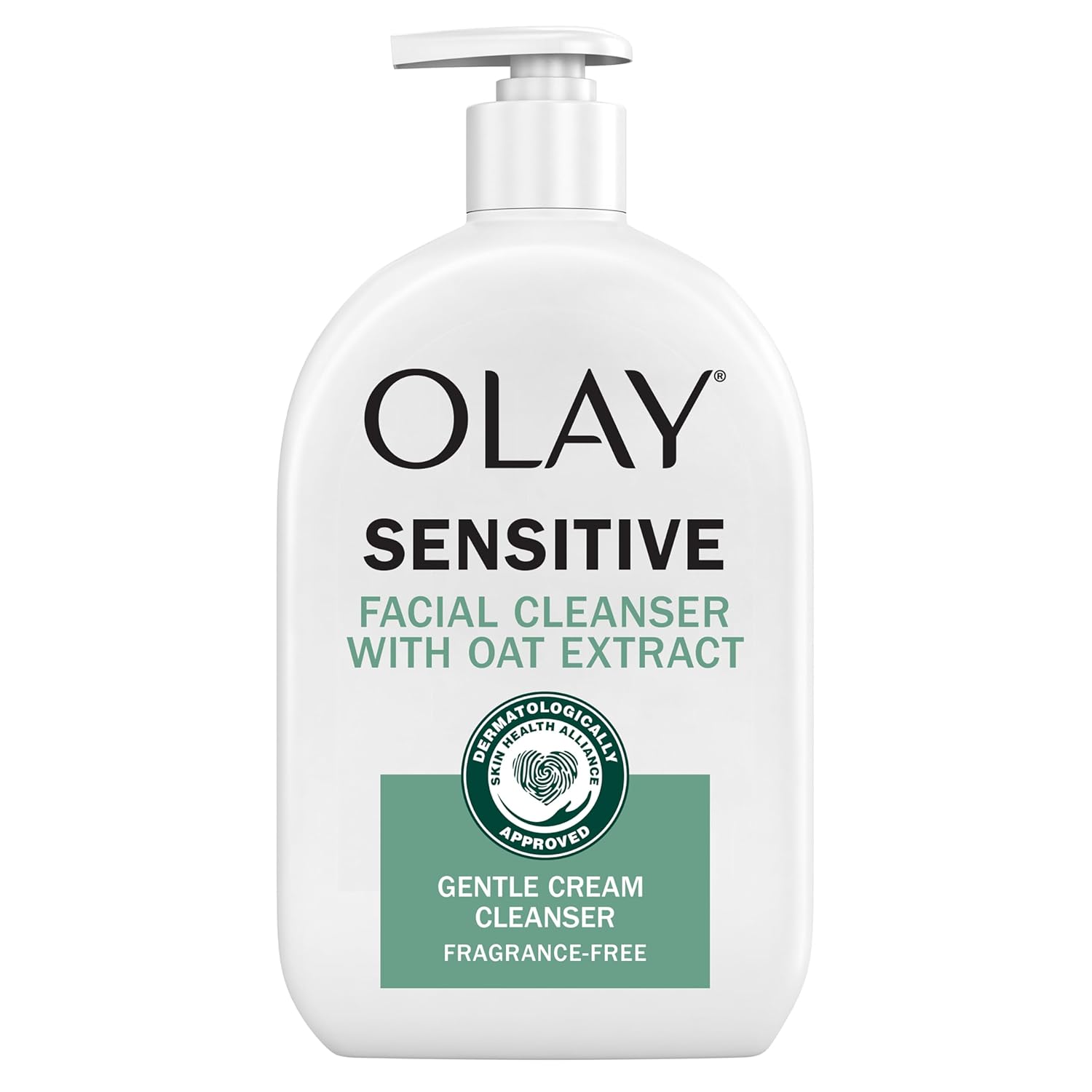 Olay Sensitive Facial Cleanser With Oat Extract Gentle Cream Cleanser, 16 Fl Oz