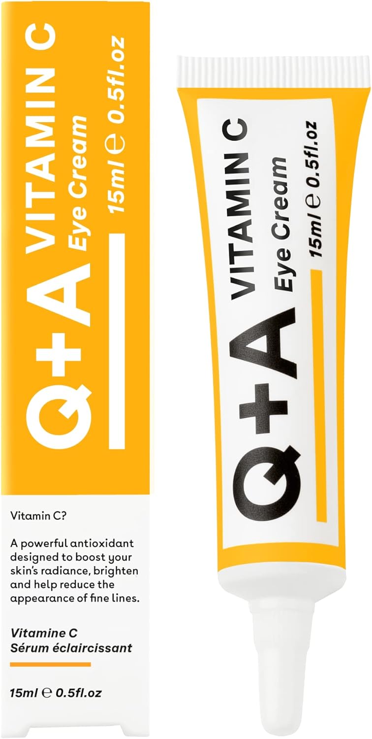 Q+A Vitamin C Eye Cream, A Blend Of Vitamin C, Cherry Extract, And Glycogen, To Reinvigorate Delicate Skin, Delivering An Essential Hit Of Moisture And Antioxidants, 15Ml