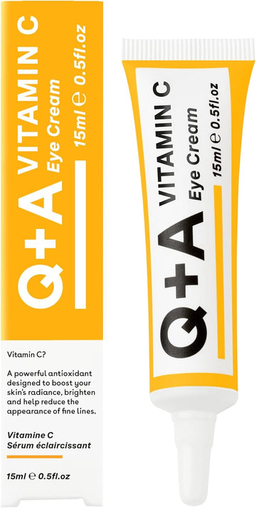 Q+A Vitamin C Eye Cream, A Blend Of Vitamin C, Cherry Extract, And Glycogen, To Reinvigorate Delicate Skin, Delivering An Essential Hit Of Moisture And Antioxidants, 15Ml