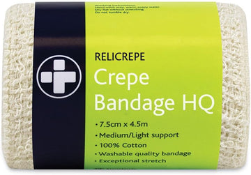 Reliance Medical 400 X 7.5 Cm White Hq Grade Relicrepe Crepe Bandage - Pack Of 10