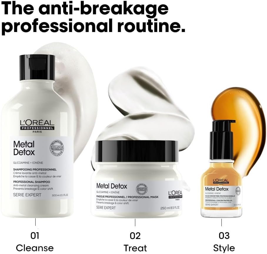 L’Oréal Professionnel Metal Detox Shampoo 300ml & Hair Mask 250ml, prevent breakage and colour fade from hard water, Clarifying shampoo, sulphate free & vegan, conditioner hair treatment,300ml,250ml : Amazon.co.uk: Beauty