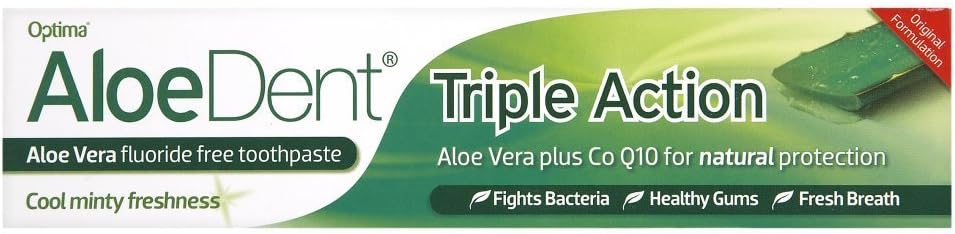 AloeDent Triple Action Aloe Vera Fluoride Free Toothpaste 100ml : Amazon.co.uk: Health & Personal Care