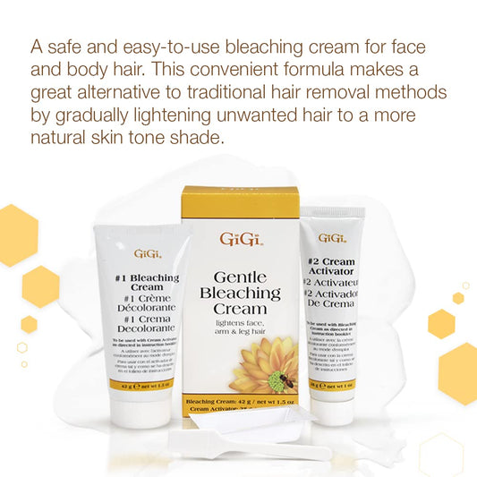 GiGi Gentle Hair Bleaching Cream to Lighten Face, Arm, and Leg Hair