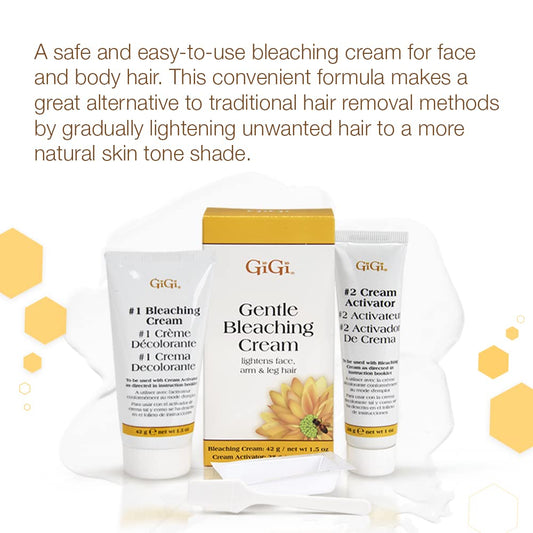 Gigi Gentle Hair Bleaching Cream To Lighten Face, Arm, And Leg Hair