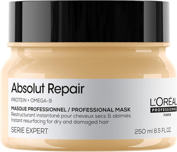 L’Oréal Professionnel | Mask, With Protein And Gold Quinoa For Medium-Thick Dry And Damaged Hair, Serie Expert Absolut Repair, 250 Ml