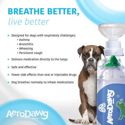 The Original Canine Aerosol Chamber Inhaler Spacer for Medium & Large Dogs with Exclusive Flow-VU Indicator