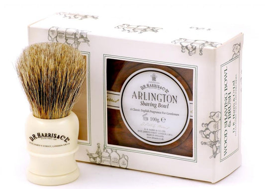 D.R. Harris & Co. Arlington Mahogany Shaving Bowl (100G) And Shaving Brush, Shaving Gift Set : Beauty & Personal Care