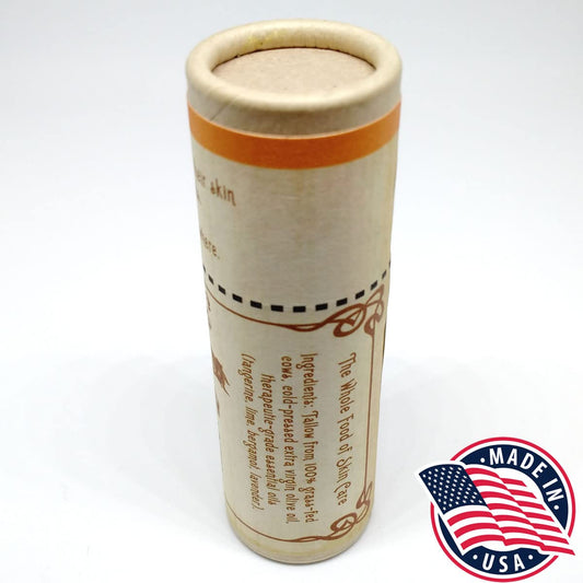 Vintage Tradition Moisturizing Beef Tallow Lip Balm – Tube Lip Moisturizer With Citrus & Lavender Essential Oil Blend Hydrates & Soothes Dry Lips – Grass-Fed Tallow Balm For Skin Care, 0.5 Fl. Oz