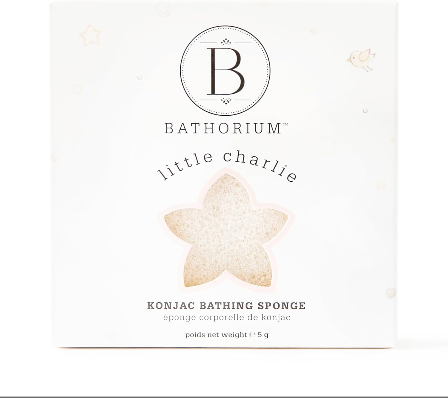 Bathorium Little Charlie Konjac Body Sponge, Gentle & Cleansing Sponge For Babies, Sensitive Skin, 100% Pure Konjac, Ideal For Daily Use, 1 Sponge