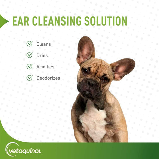 Vetoquinol Ear Cleansing Solution for Dogs and Cats - 8oz