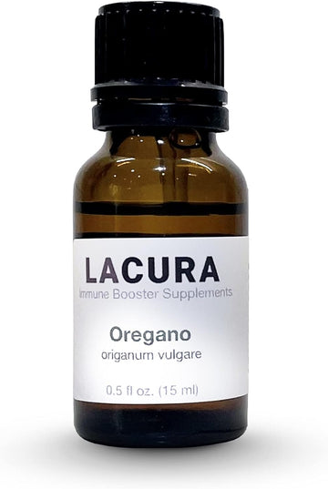 LaCura Oregano Oil, Pure and Potent Essential Oils, Immune-Boosting Oregano Oil Drops for Respiratory Support, Allergies, and Other Discomforts, Therapeutic-Grade, Multi-Use Plant Extract, 15mL