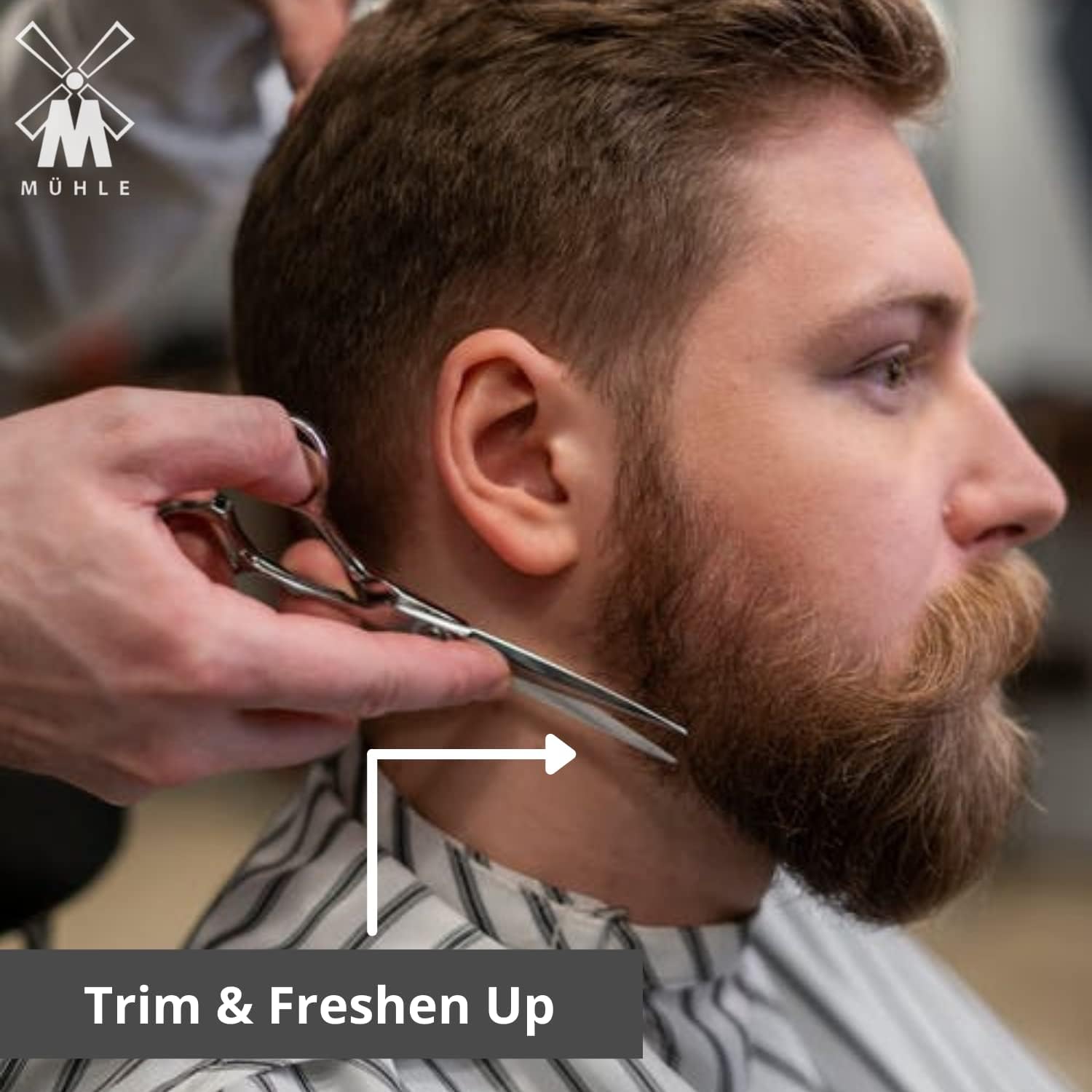 Mühle Beard, Nose & Ear Hair Scissors | 4-Inch Scissors | Matt Stainless Steel For Durability | Safe Rounded Tip | Manual Facial Hair Trimmers | Ergonomic Design : Beauty & Personal Care