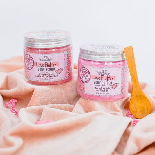 Bella And Bear Love Flutter Gift Set | Body Scrub | Body Butter | Valentines Gift For Her
