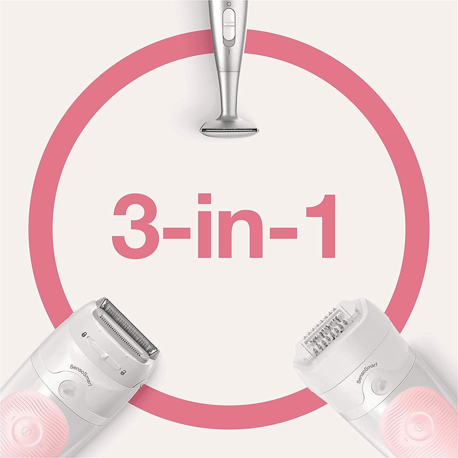 Braun Silk-épil 5 Epilator For Hair Removal, 3 In 1, Includes Shaver & Trimmer Head, Cordless, Gentle Hair Removal Setting, Wet & Dry, 100% Waterproof, 2 Pin Bathroom Plug, 5-820, White/Pink : Amazon.co.uk: Health & Personal Care
