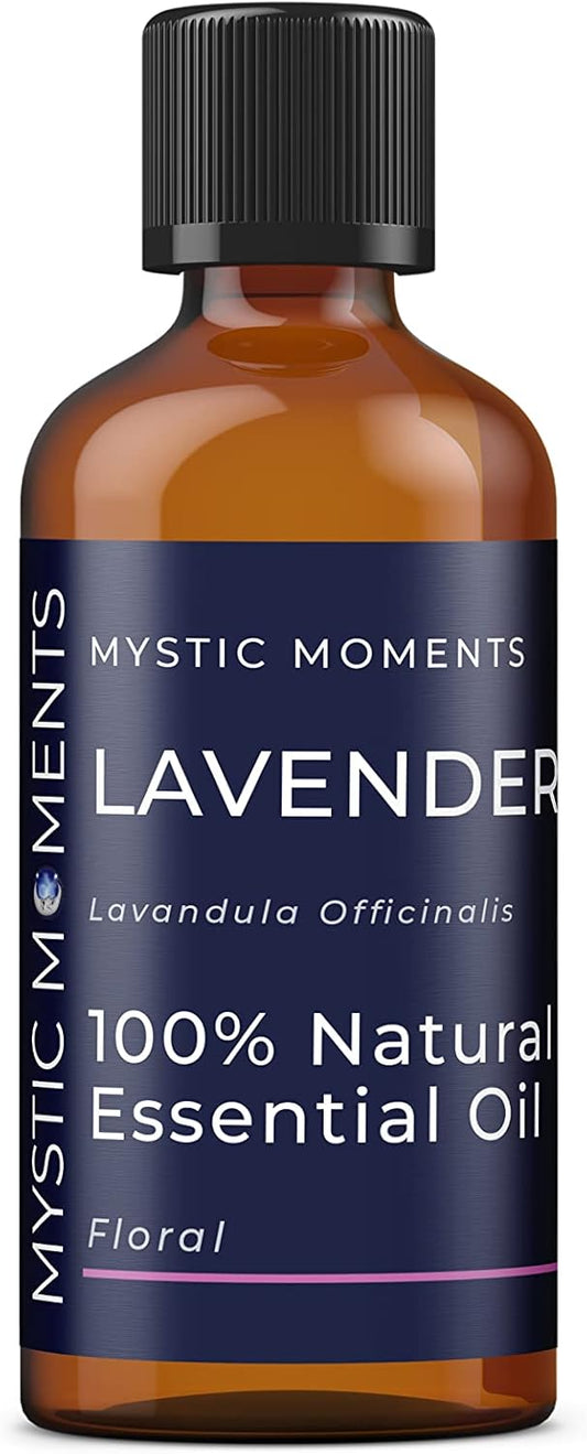 Mystic Moments | Lavender Essential Oil 100ml - Natural oil for Diffusers, Aromatherapy & Massage Blends Vegan GMO Free