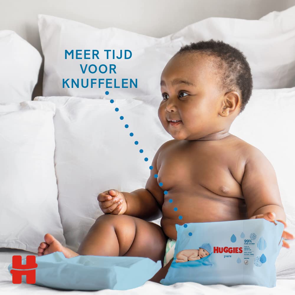 Huggies Pure Baby Wipes - 10 X Packs Of 56 (560 Wipes)