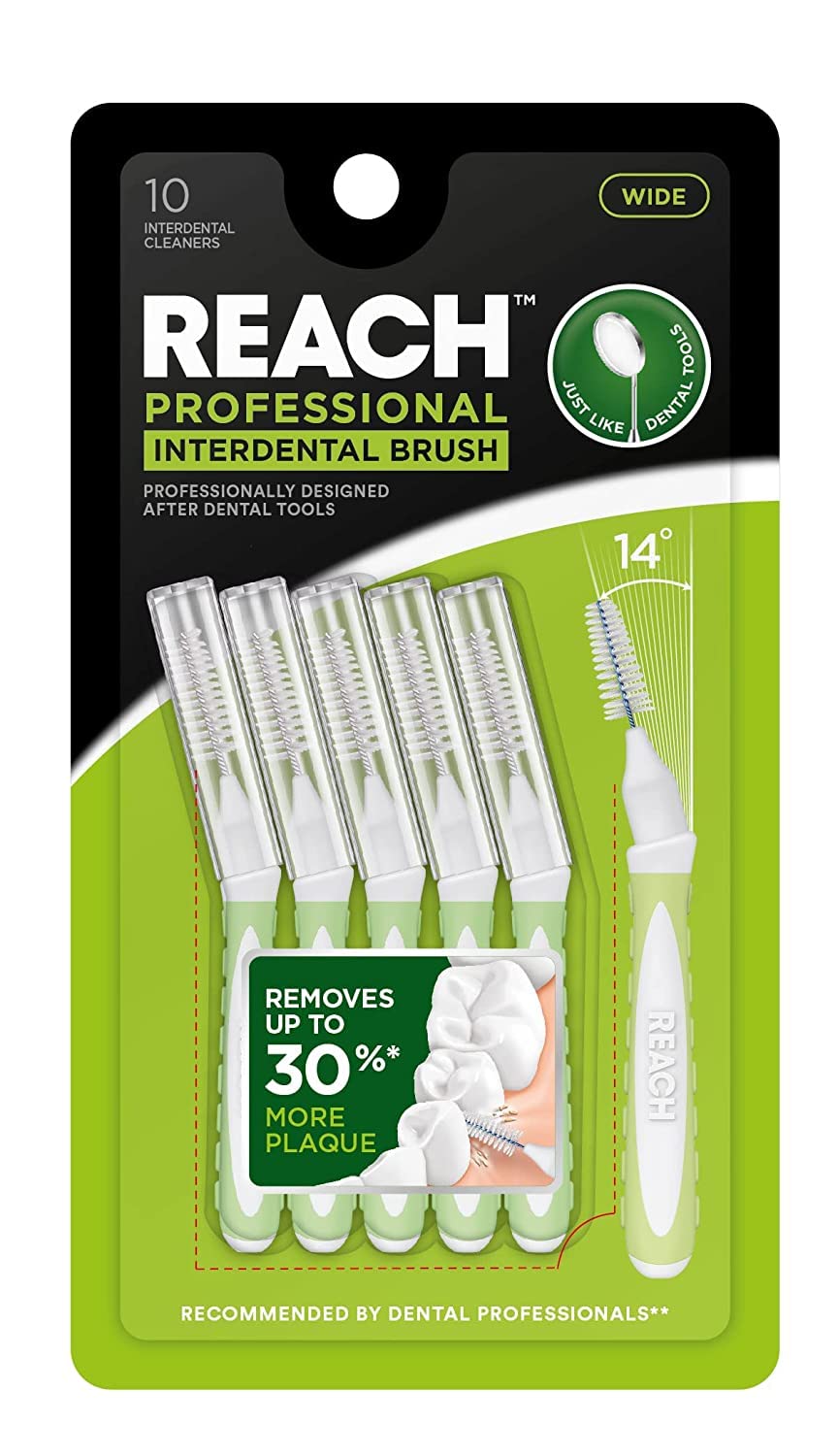 Reach Interdental Brush Variaty Bundle | Removes up to 30% More Plaque | Special Designed for Gum Protection | Wide (1.33mm) x 10, Tight (1.0mm) x 10 & Extra Tight (0.7mm) x 10 : Health & Household