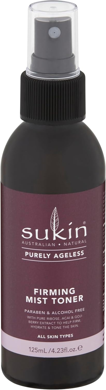Sukin Purely Ageless Firming Mist Toner 125Ml - Antioxidant Blend To Help Hydrate & Firm Skin For A Smoother And Toned Appearance - Cruelty Free & Vegan Friendly
