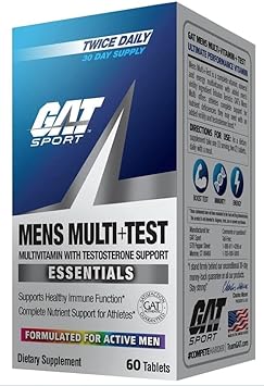 Gat Sport Men'S Multi + Test, Premium Multivitamin Tablets (60 Count)