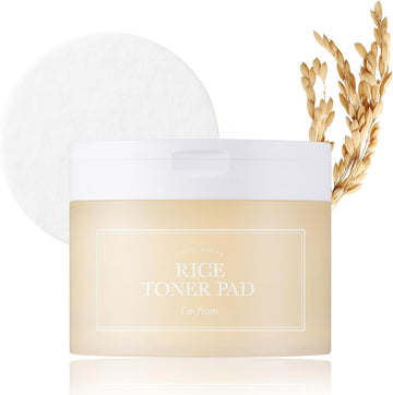 I'M From Rice Toner Pads 140Ml, 60 Sheets, Triple-Layered Pads, Rice Extract From Korea, For Dry And Rough Skin