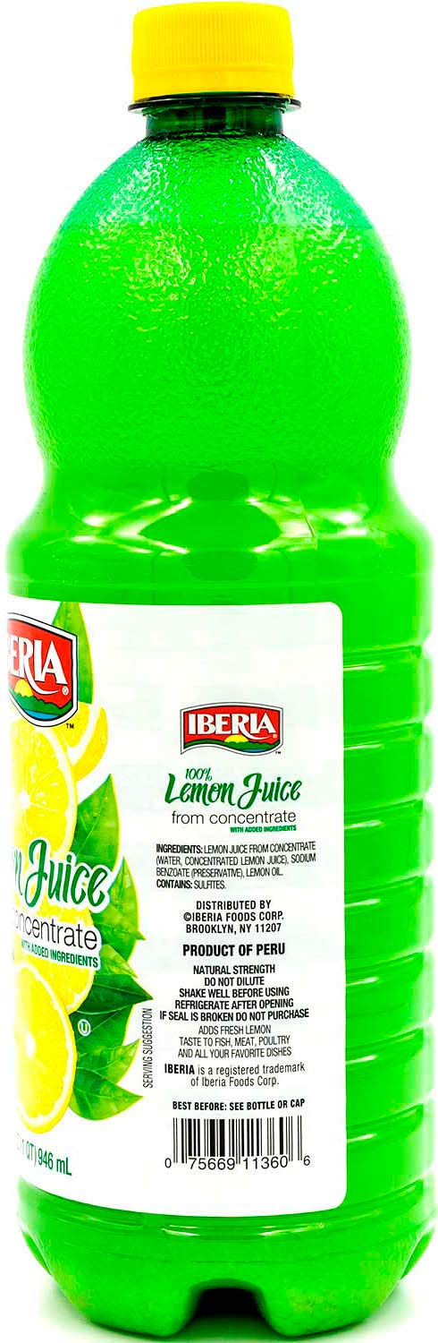 Iberia 100% Lemon Juice from Concentrate, 32 fl oz : Grocery & Gourmet Food