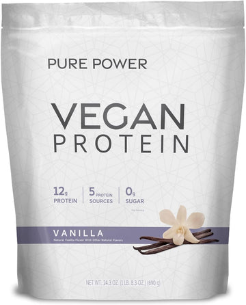 Dr. Mercola Vegan Protein Vanilla (690G), 30 Servings, Contains Proteins High In Bcaas, Mixes Easily, Non Gmo, Gluten Free, Soy Free