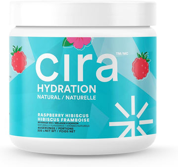 Cira Hydration Powder (45 Servings) - Natural Electrolyte Powder & Drink Mix, Naturally Flavored & Sweetened With Stevia & Himalayan Salt - Raspberry Hibiscus