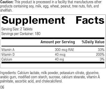 Standard Process Cataplex D - Whole Food Immune Support, Digestive Health, Bone Strength And Bone Health With Cholecalciferol, Calcium Lactate, And Ascorbic Acid - Vegetarian - 360 Tablets