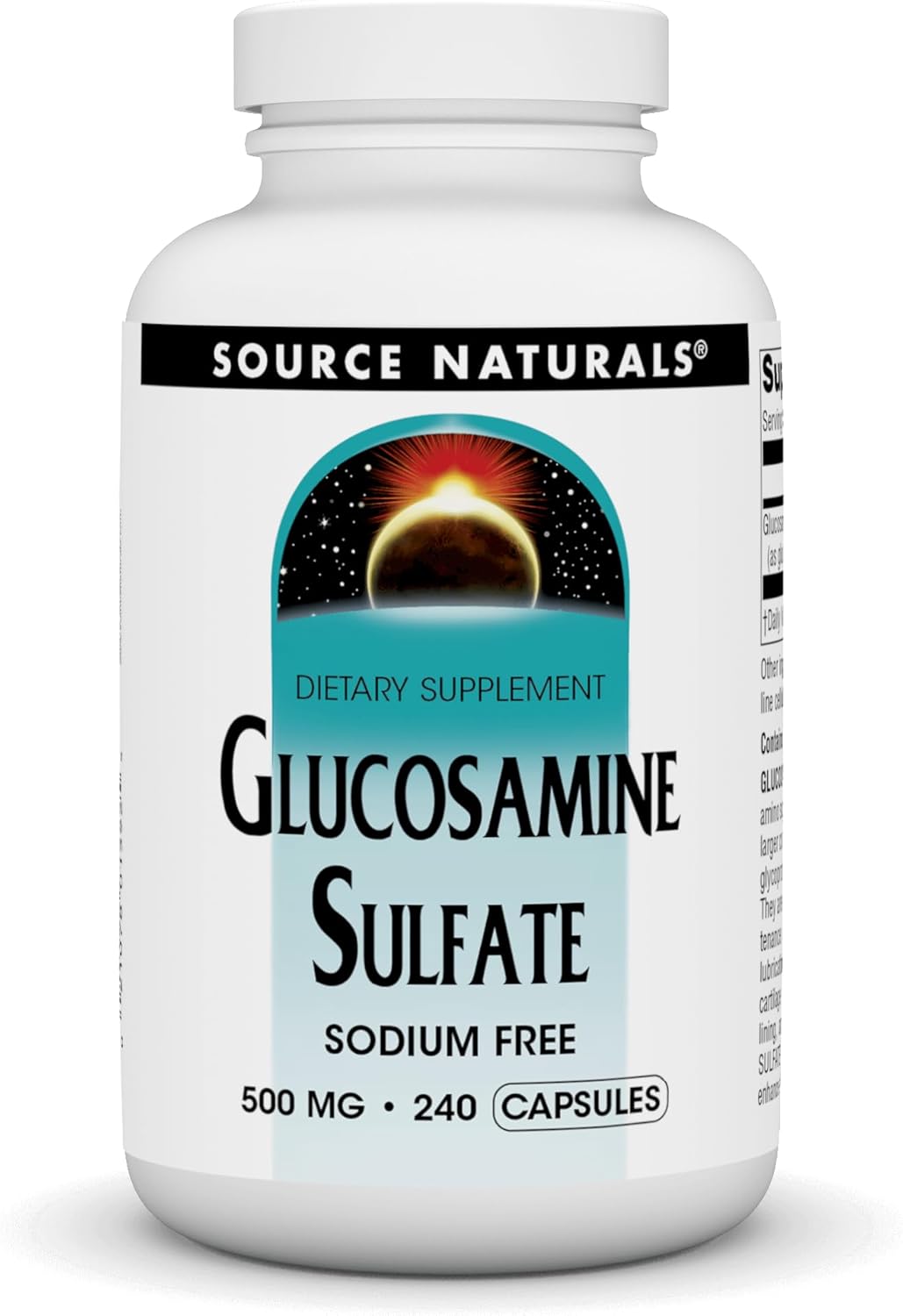 Source Naturals Sodium-Free Glucosamine Sulfate, For Joint Support, 500 Mg - 240 Capsules