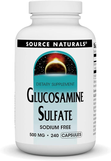 Source Naturals Sodium-Free Glucosamine Sulfate, For Joint Support, 500 Mg - 240 Capsules