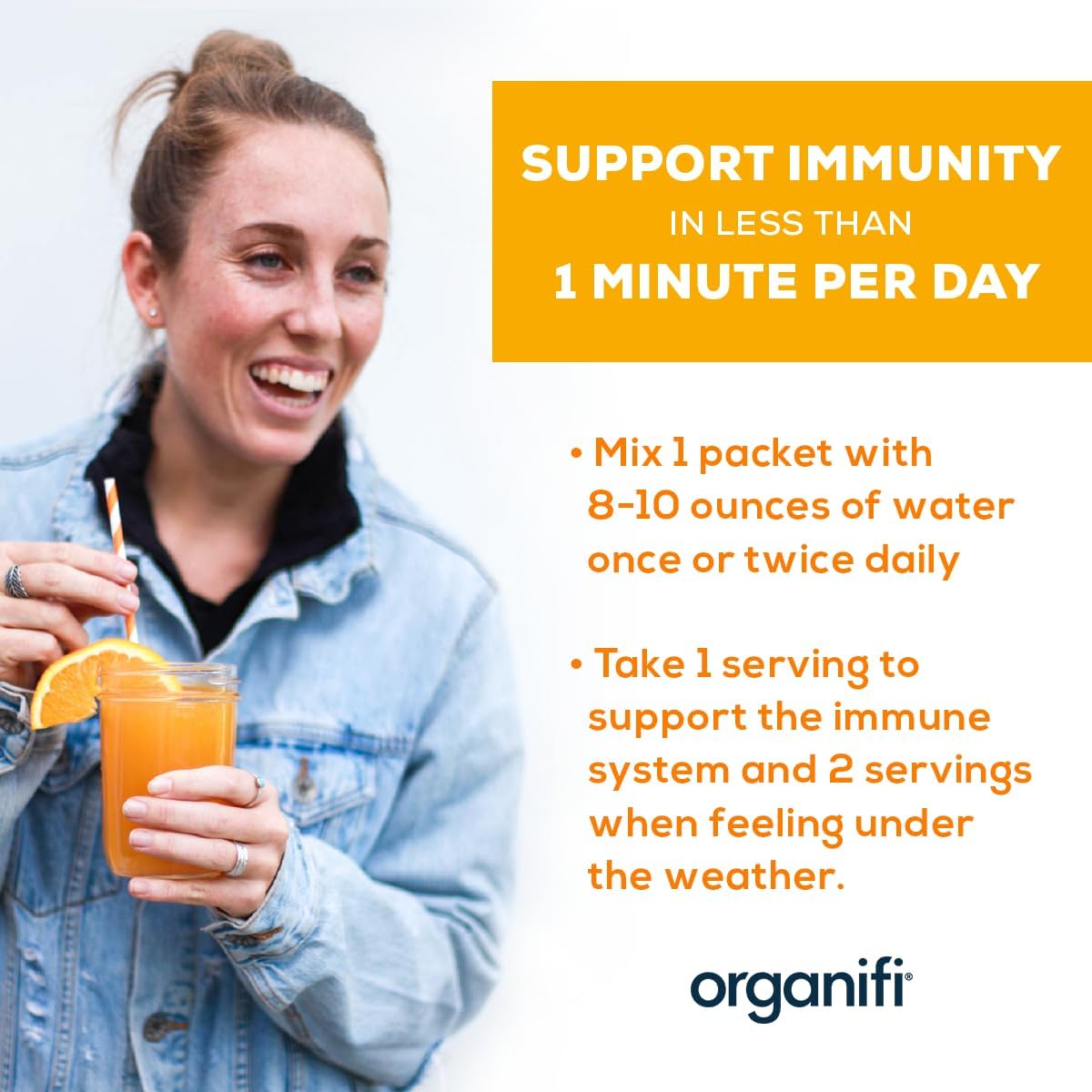 Buy Organifi Immunity - Organic Superfood Immunity Support - 15 Single Serve Packets - Immunity Powder For T Cell Production And Upper Respiratory Health - Mushroom Beta Glucans, Vitamin C, D And Zinc On  Free Shipping On Qualified Orders