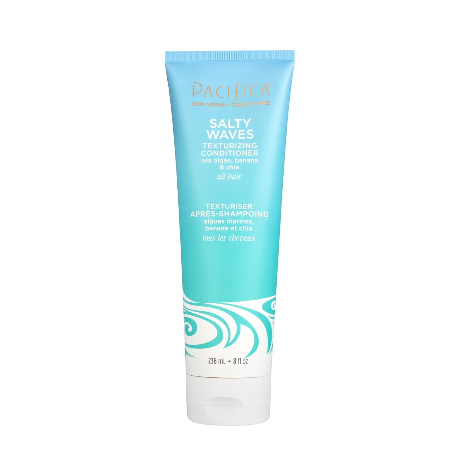 Pacifica Beauty, Salty Waves Texturizing and Moisturizing Conditioner, Banana Scent, For All Hair Types, Vitamin B + Vitamin E, Beach Hair, Beachy Waves, Sulfate Free, Vegan & Cruelty Free