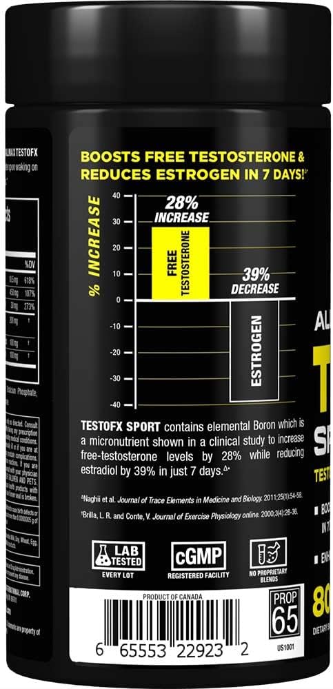 Allmax Testofx Sport - 80 Capsules - Testosterone Support Formula - Boosts Muscle Strength - With Zinc, Vitamin B6 & Magnesium - 20 Servings