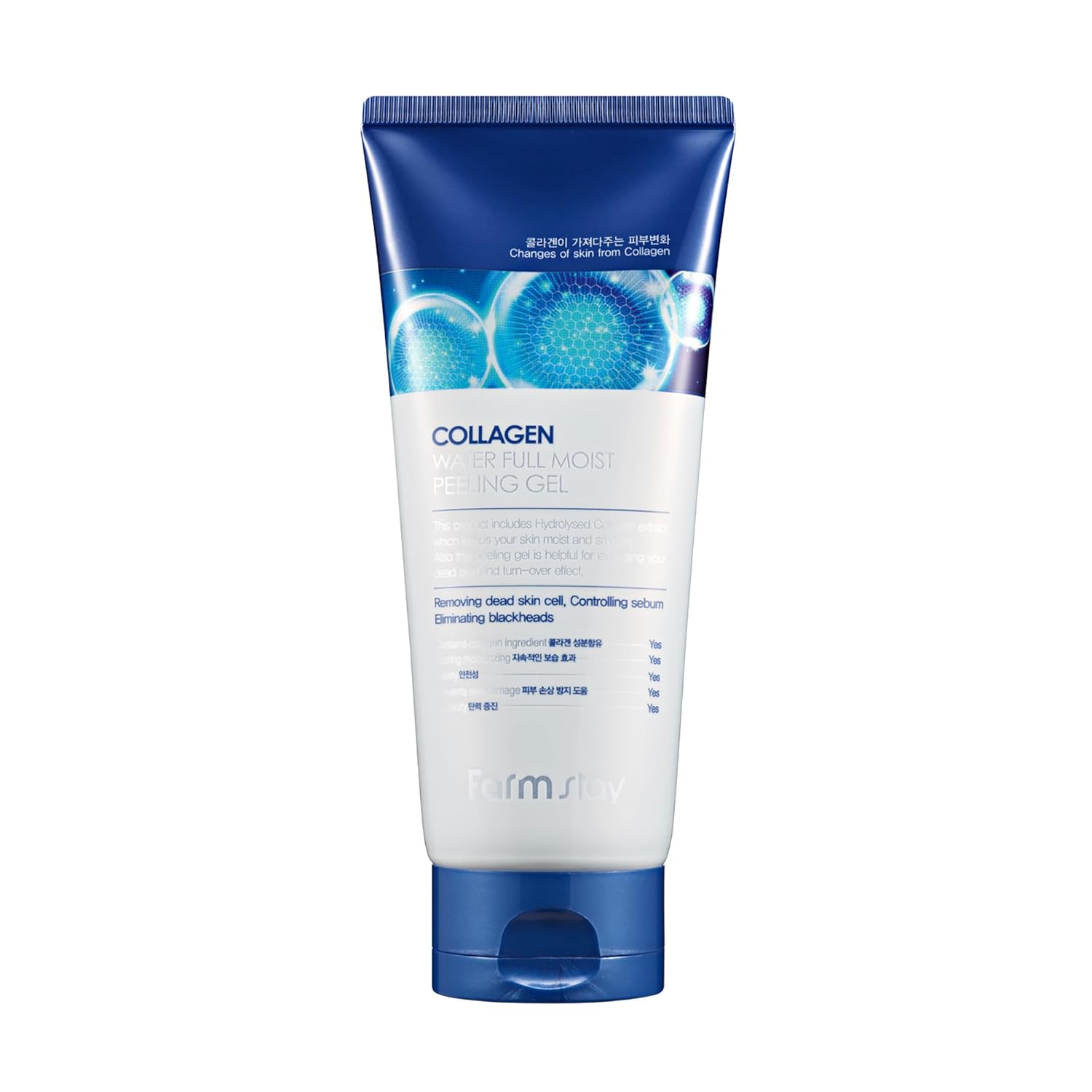 Farmstay Collagen Water Full Moist Peeling Gel - Peel Off Face Mask For Brighter Skin - Gently Exfoliates - Collagen For Skin - 6.08 Oz
