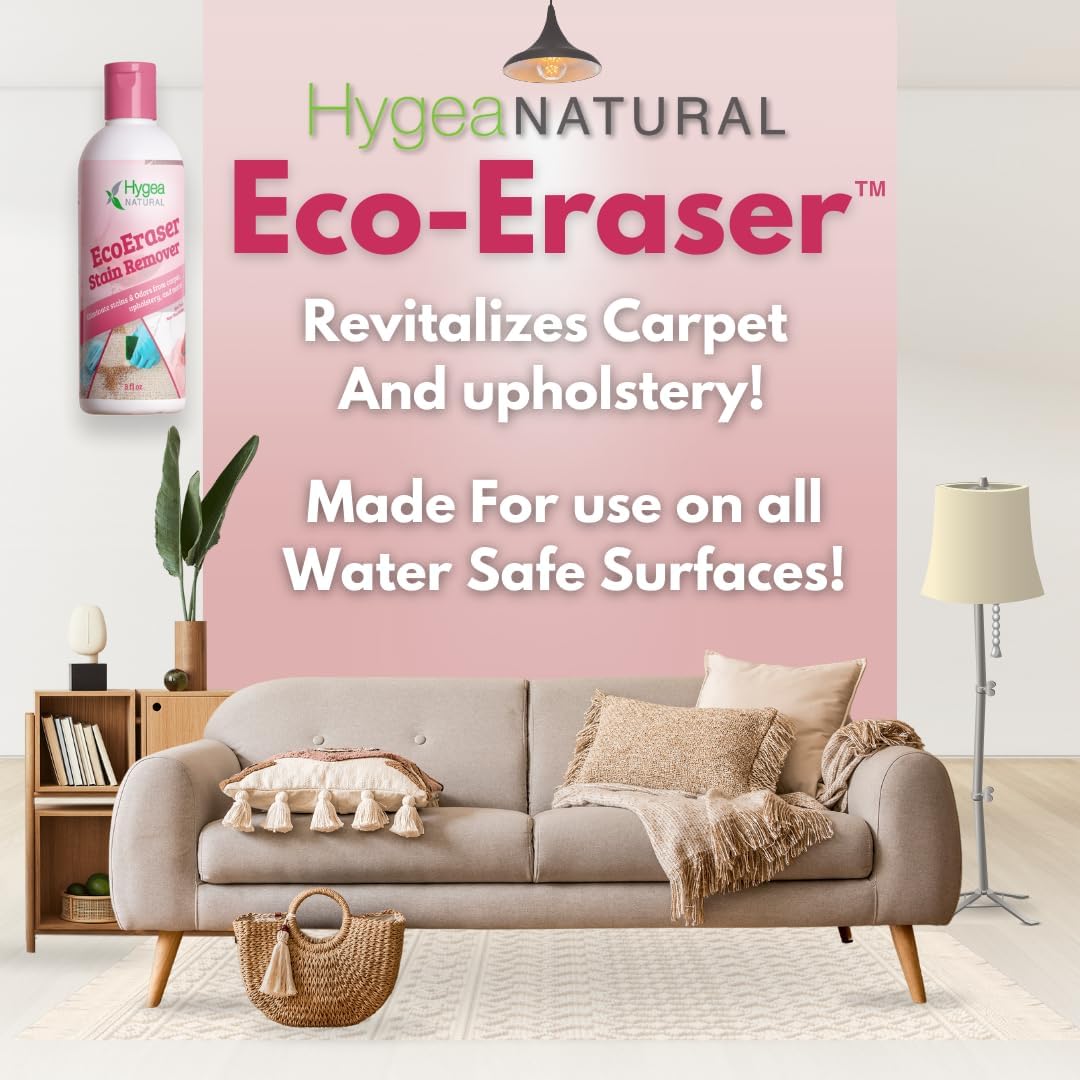 Ecoeraser Stain & Odor Remover - Liquid Formula For Carpet, Rugs, Upholstery, Fabrics - Deodorizing Pet Spot Cleaner (32 Oz)