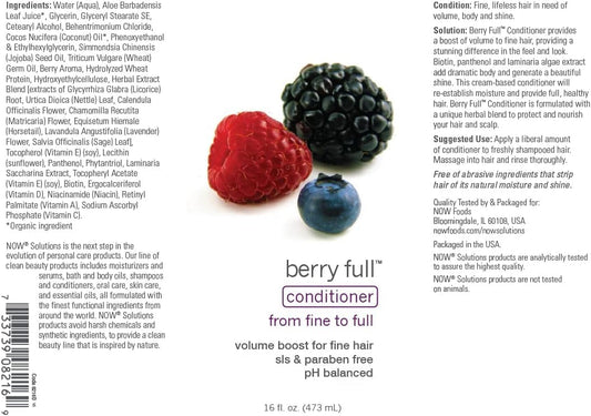 Now Solutions, Berry Full™, Volume Boost Conditioner For Fine Hair With Biotin, Ph Balanced, 16-Ounce (Pack Of 4)