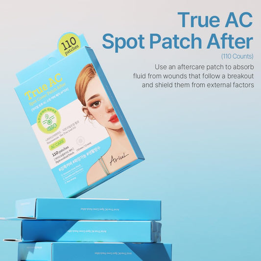 Ariul True Ac Spot Cover After Care Patch, Invisible Patch, Hydrocolloid Acne Pimple Patches For Covering Zits And Blemishes (Niacinamide+Tea Tree Leaf Oil)10Mm*60 Counts+12Mm*50 Counts, 110 Counts