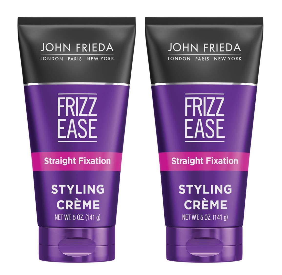 John Frieda Frizz-Ease Straight Fixation Styling Creme, 5 Ounces, Product For Smooth, Silky, No-Frizz Hair, Pack Of 2